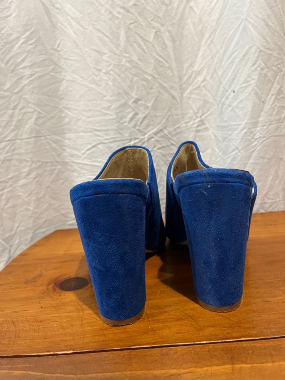 Hot Kiss Cobalt Blue Suede Slip-On Open-Toe Mules - Picture 3 of 3